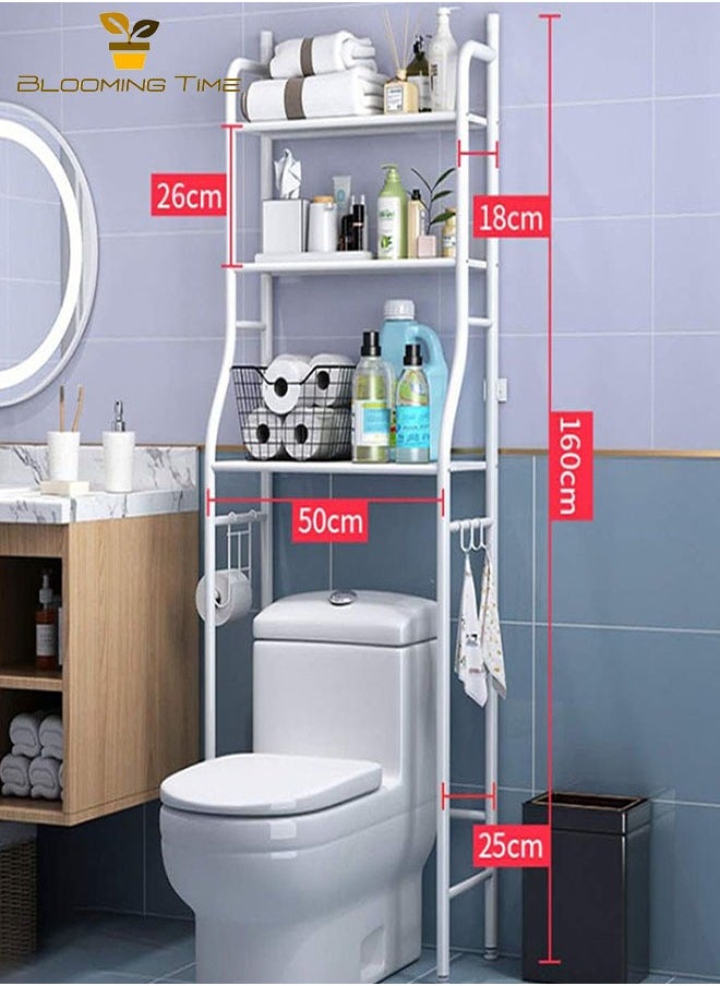 BLOOMING TIME - Bathroom Floor-Standing Vertical Toilet Rack Without Perforation Combination, Durable, Large Capacity, Easy To Assemble, Space-Saving - Image 1