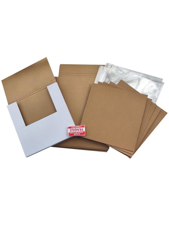 Voulosimi Vinyl Record White LP Shipping Boxes Set 12.5" x 12.5" x 1" Record Mailers Corrugated Cardboard Boxes Album Paper Box (10) - Image 1