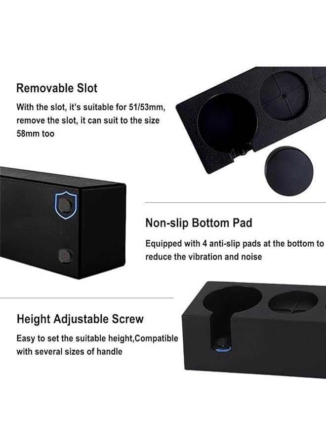 ShebSheb Coffee Tamper Station,Non-slip Coffee Portafilter Holder Espresso Tamper Stand with Removable Slot,Adjustable Tamping Station Coffee Organizer Box for 51/54/58mm Portafilters  - Image 2