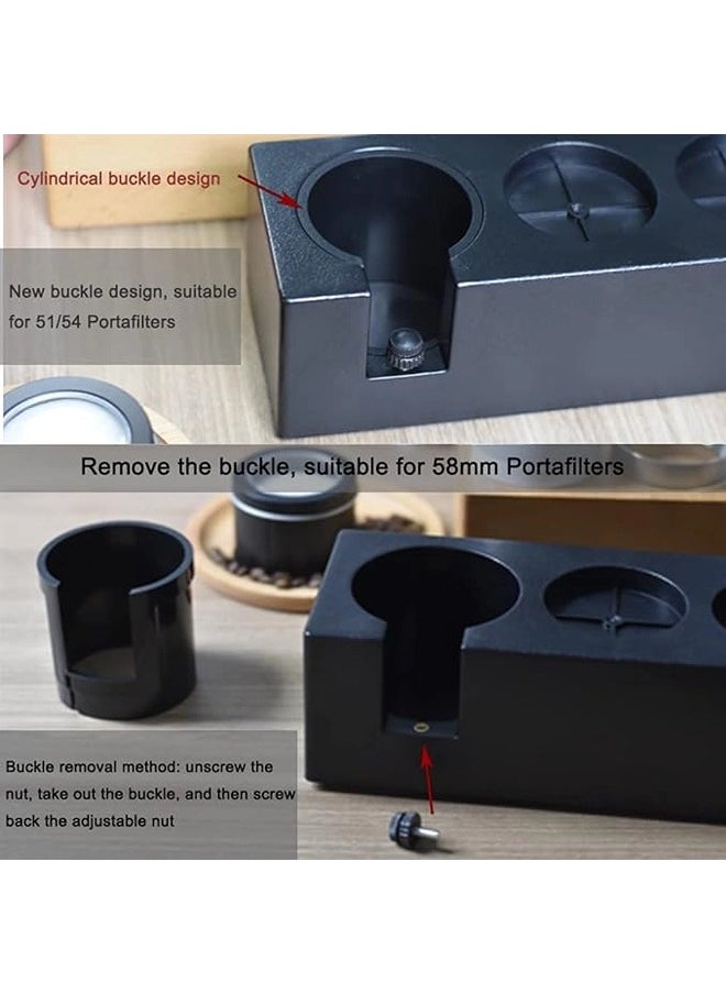 ShebSheb Coffee Tamper Station,Non-slip Coffee Portafilter Holder Espresso Tamper Stand with Removable Slot,Adjustable Tamping Station Coffee Organizer Box for 51/54/58mm Portafilters  - Image 3