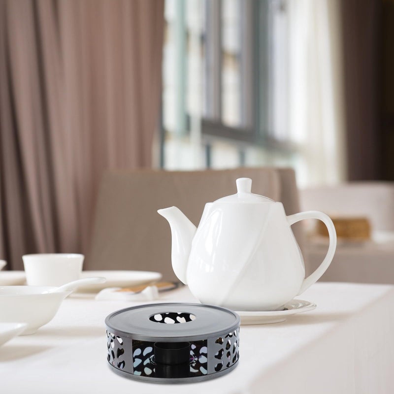 Stainless Steel Tea Heater Coffee Warmer Auto Shut Off Home Beverage Stove Black - Image 5