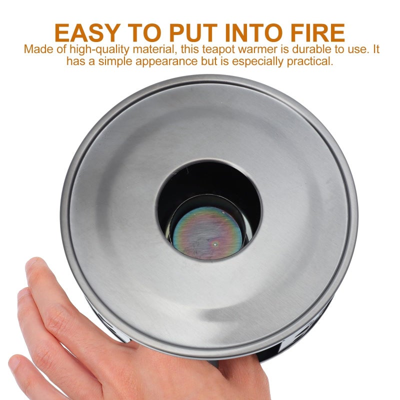 Stainless Steel Tea Heater Coffee Warmer Auto Shut Off Home Beverage Stove Black - Image 4