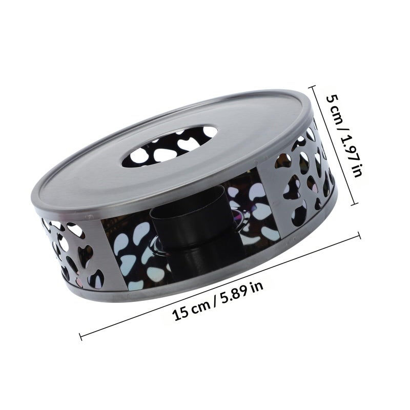 Stainless Steel Tea Heater Coffee Warmer Auto Shut Off Home Beverage Stove Black - Image 3