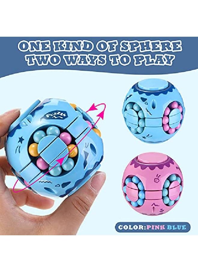 Sumind - 2 Pieces Spinner Magic Bean Rotating Fidget 3D Spinner Puzzle Hamburger Rotation Magic Cube Ball For Teens Adults - Image 1