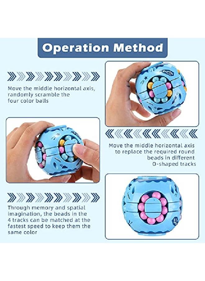 Sumind - 2 Pieces Spinner Magic Bean Rotating Fidget 3D Spinner Puzzle Hamburger Rotation Magic Cube Ball For Teens Adults - Image 1