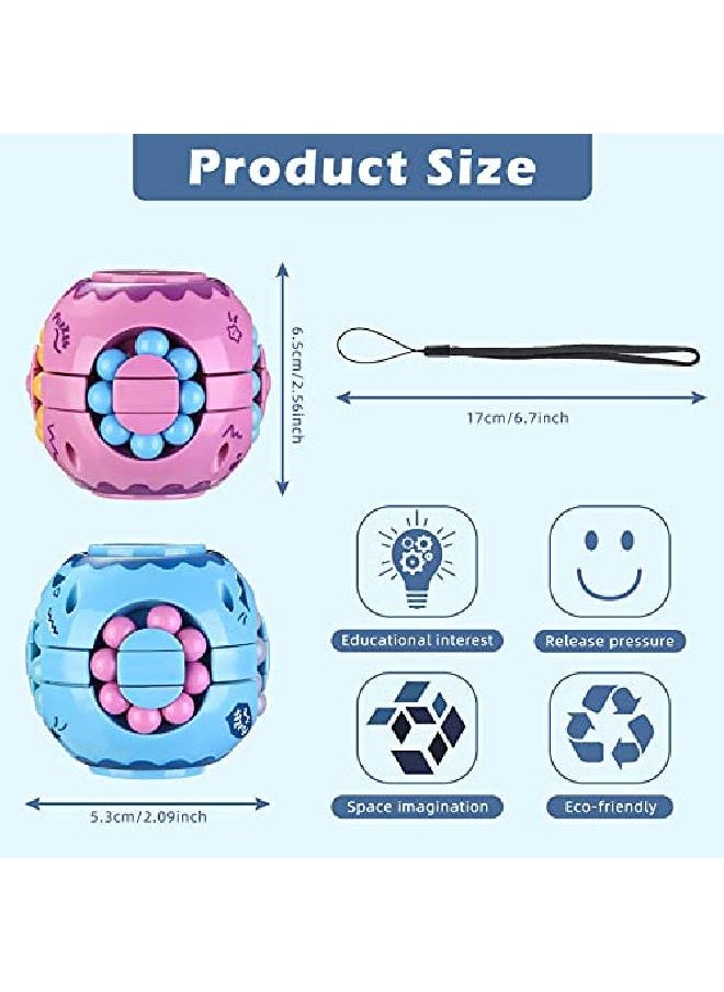 Sumind - 2 Pieces Spinner Magic Bean Rotating Fidget 3D Spinner Puzzle Hamburger Rotation Magic Cube Ball For Teens Adults - Image 1