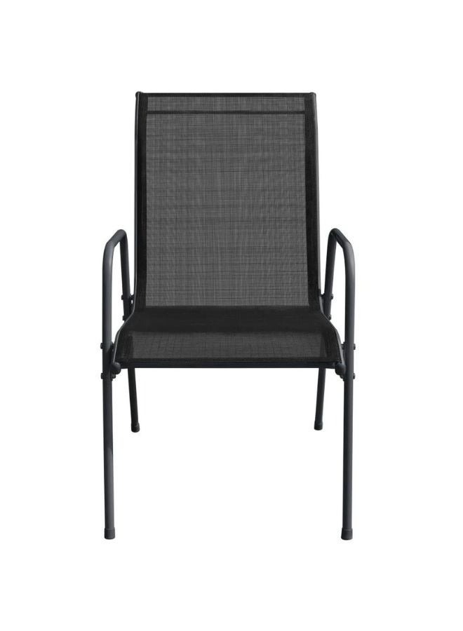 فيداكسل كراسي الحديقة 4 PCS الصلب والسينميلين الأسود  - Image 2