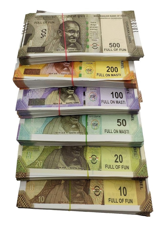 SHUDAUSHI نقود لعب وهمية من SHUDAUSHI، أوراق نقدية مزيفة، نقود تعليمية (30 × 6 = 180 ورقة نقدية)، نقود اصطناعية للأطفال للعب بها، فئات 10، 20، 50، 100، 200، 500، لعبة مسلية (متعددة الألوان)، عملة اصطناعية للأطفال - Image 1