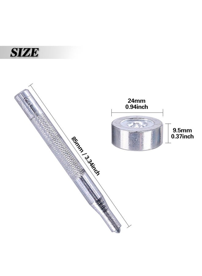 Glarks 120-Pieces Stainless Steel Marine Grade Canvas And Upholstery Boat Cover Snap Button Fastener Kit With 2Pieces Setting Tool 40 Sets - Black - Image 2