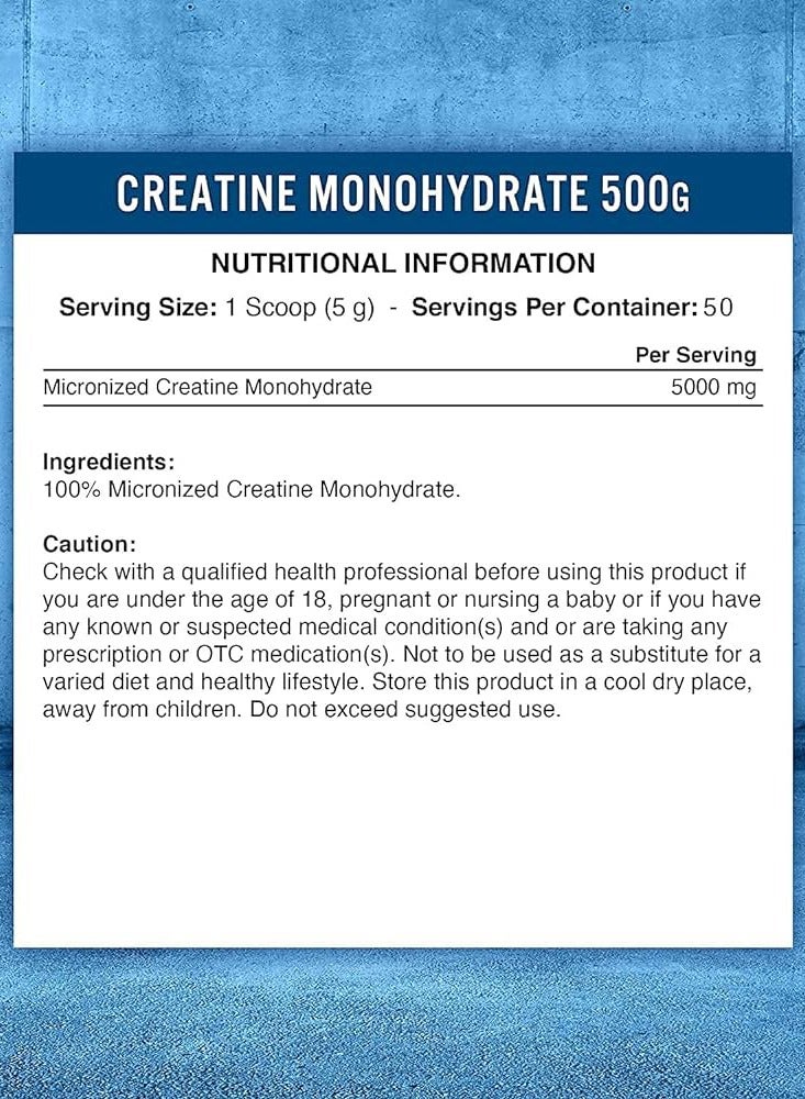 Applied Nutrition Creatine Monohydrate Micronized - Unflavored - (500 g) - Image 2