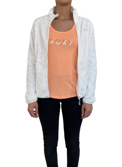 Roxy Touring Fz Plr White Women's Fleece TERJFT07037-WBK0  - Image 2