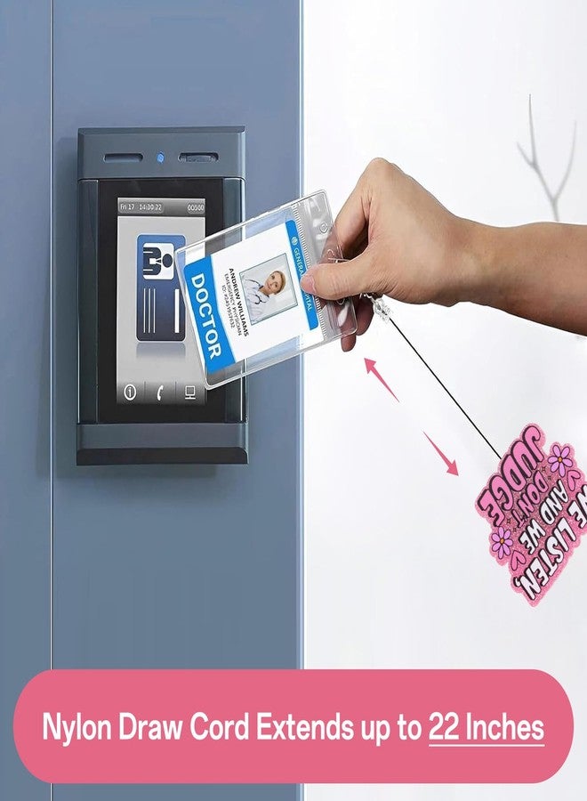 Kimoli Funny and Cute Badge Reel Nurse Worker Badge Holder Retractable We Listen and We Don't Judge Badge Reel for Hr Nurse Office Workers - Image 5