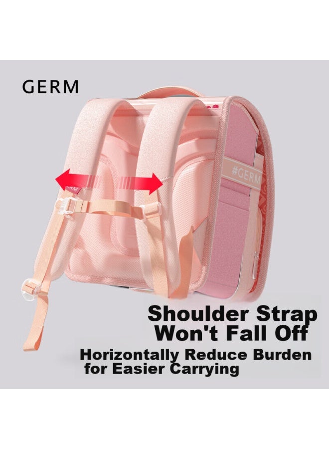 Germ School Bag For Primary School Students, Ultra-light Spine Protection For Girls, Children Grade 1-3, Large Capacity, Anti-falling, Pink Cherry - Image 3