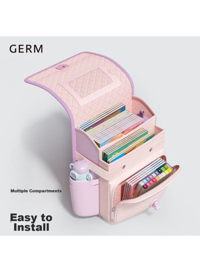 Germ School Bag For Primary School Students, Ultra-light Spine Protection For Girls, Children Grade 1-3, Large Capacity, Anti-falling, Pink Cherry - Image 4