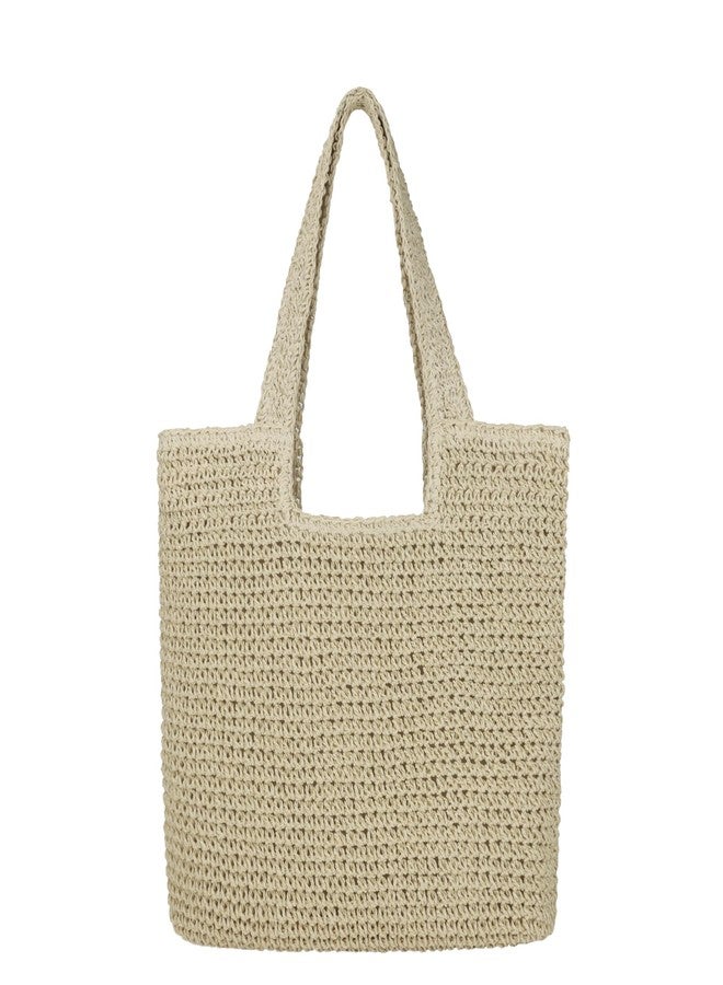Youjaree Women Large Straw Beach Bag Handmade Woven Shoulder Bags Hobo Tote Handbag Purse for Summer, Light Khaki, One size - Image 1