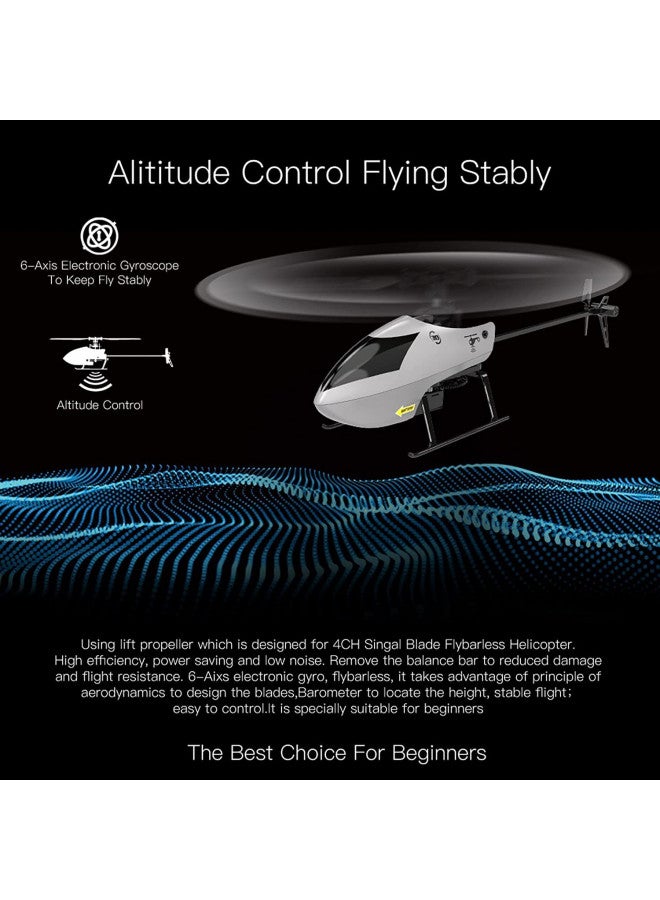 GoolRC طائرة هليكوبتر جيول آر سي C129 V2، طائرة هليكوبتر تحكم عن بعد 4 قنوات مع جيروسكوب 6 محاور، طائرة RC بتردد 2.4GHz مع تقلبات ثلاثية الأبعاد، تثبيت الارتفاع، إقلاع/هبوط بضغطة زر و 3 بطاريات للبالغين والمبتدئين - Image 4