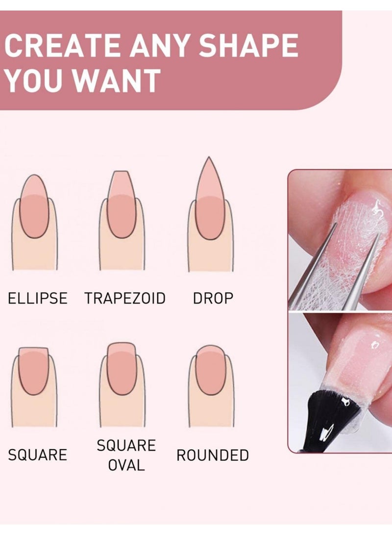Excefore Nail Extension Kit Magical Silk Extension Gel with Fiberglass Nail Wrap Form Quickly & Easily Extension Repair Natural Look Nail Art, Complete Nail Art Solution - Image 5