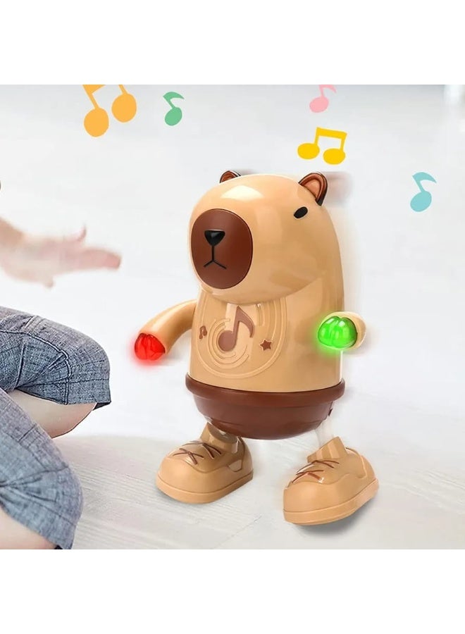 Capybara Dancing Toy-Cartoon Animal Doll Musical Dancing Toy,Light up Electric Learning Toys with Lights and Sounds, Battery Powered Body Shaking Capybara for Kids - Image 2