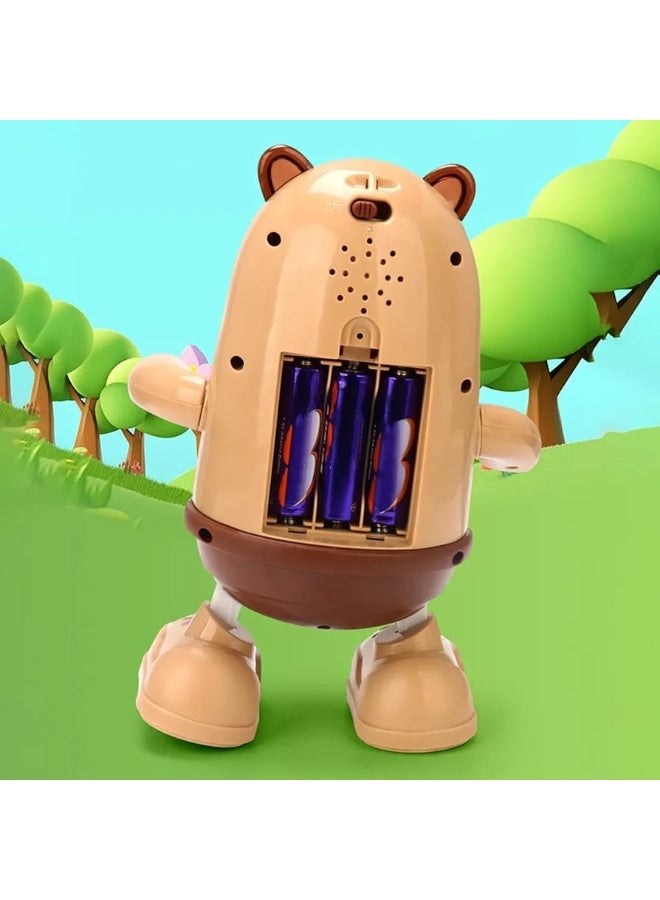 Capybara Dancing Toy-Cartoon Animal Doll Musical Dancing Toy,Light up Electric Learning Toys with Lights and Sounds, Battery Powered Body Shaking Capybara for Kids - Image 4