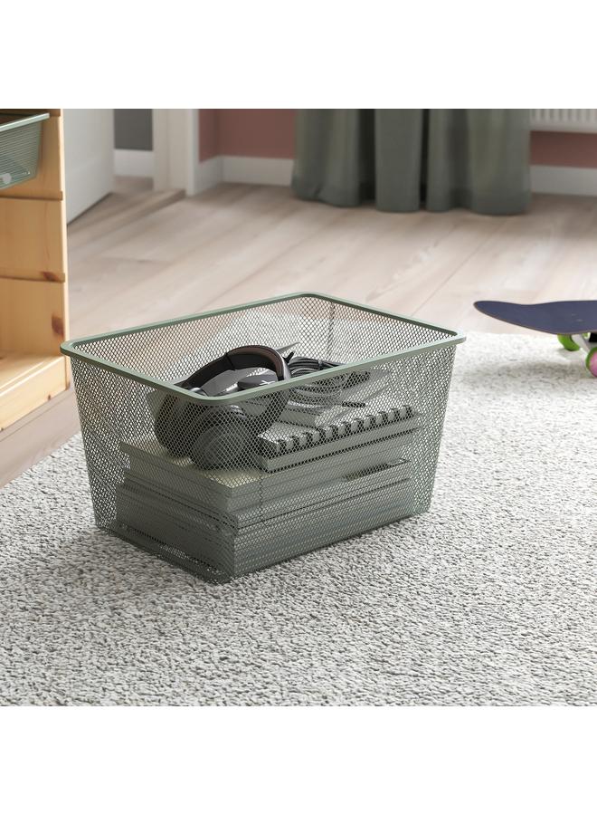 Green Tiger Mesh storage box, light green-grey, 42x30x23 cm - Image 2