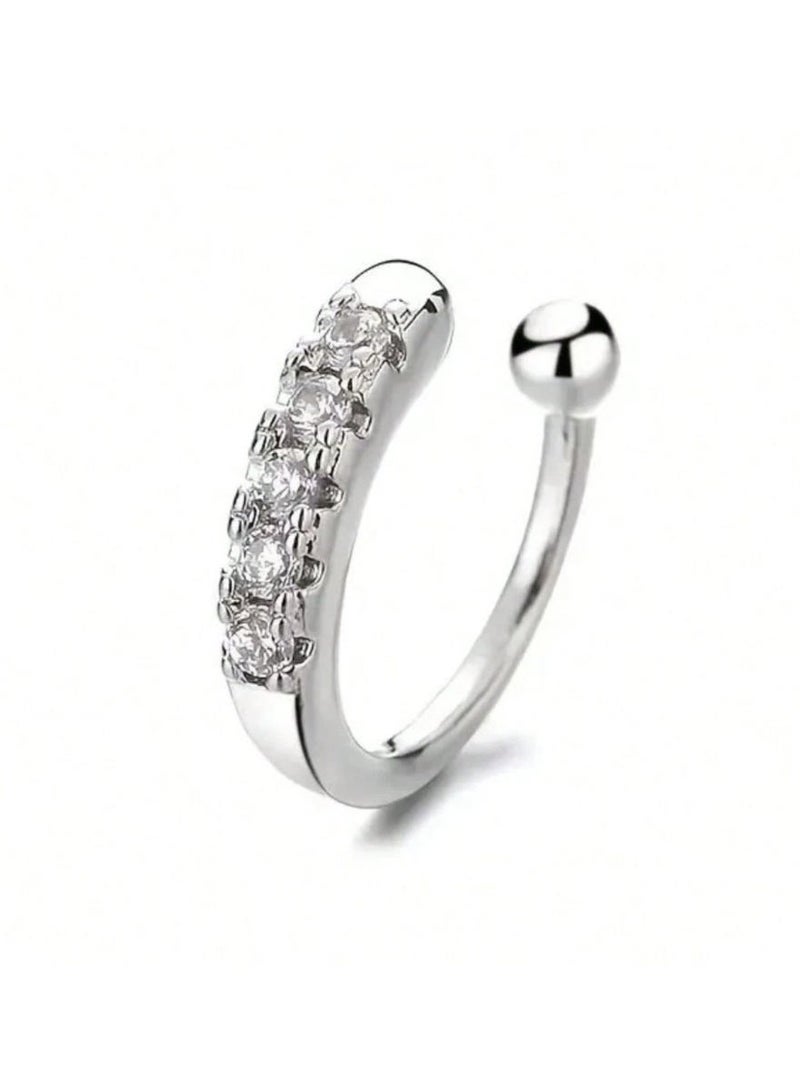 ڤيا ✨ مشبك أنف ذهبي فاخر مرصّع بالأحجار – بدون ثقب - Image 4