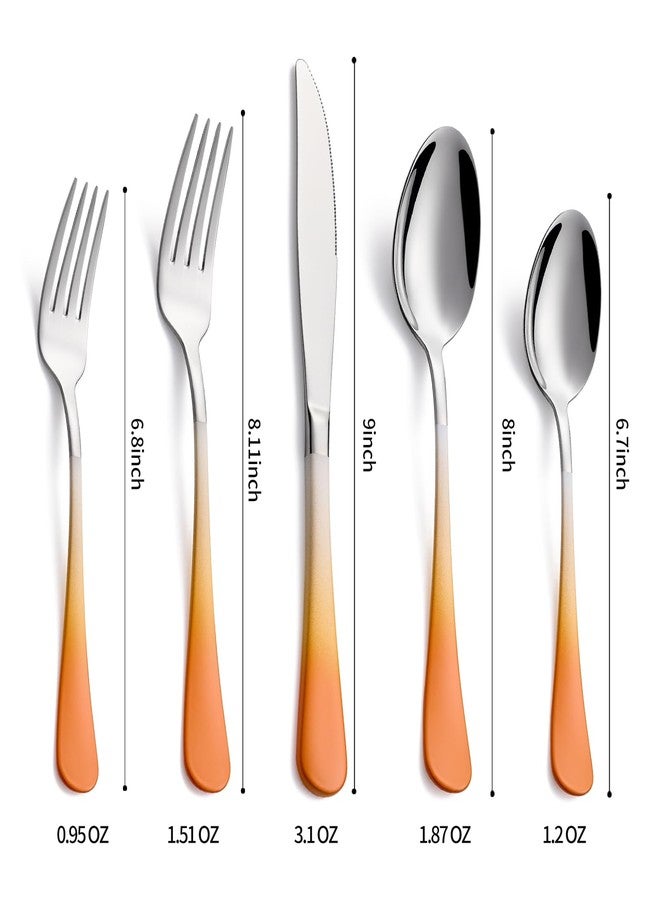 DINYWOW 20-Pieces Rose Gold and Black Silverware Sets for 4,Black Handle Stainless Steel Cutlery Set, Include Forks Spoons and Knives Set, Dishwasher Safe Utensil Sets for Home Restaurant - Image 2