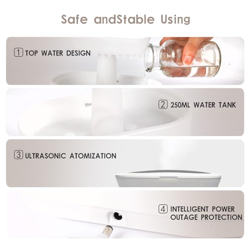 Piosarafiem Rain Humidifier – Ultrasonic Rainfall Humidifier with Simulated Water Drop Effect, Quiet Mist for Bedroom, Office & Plants - Image 5