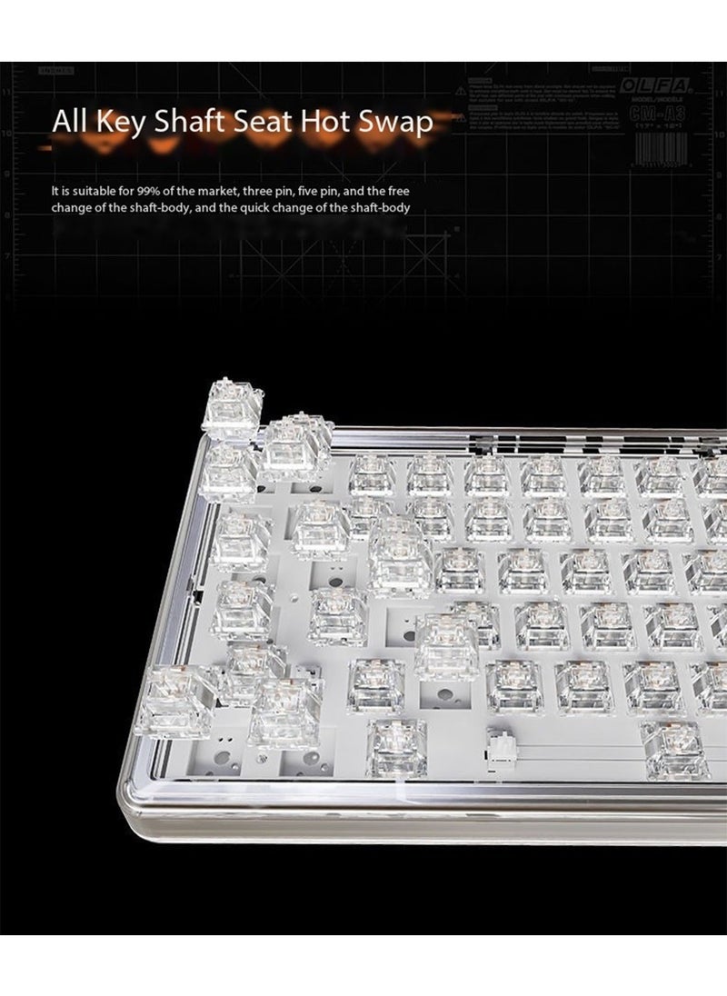 LIMOS - Bluetooth Wireless Keyboard Transparent RGB Mechanical Dual Mode Rechargeable USB Computer Programmable Keys Gaming Keyboard - Image 1
