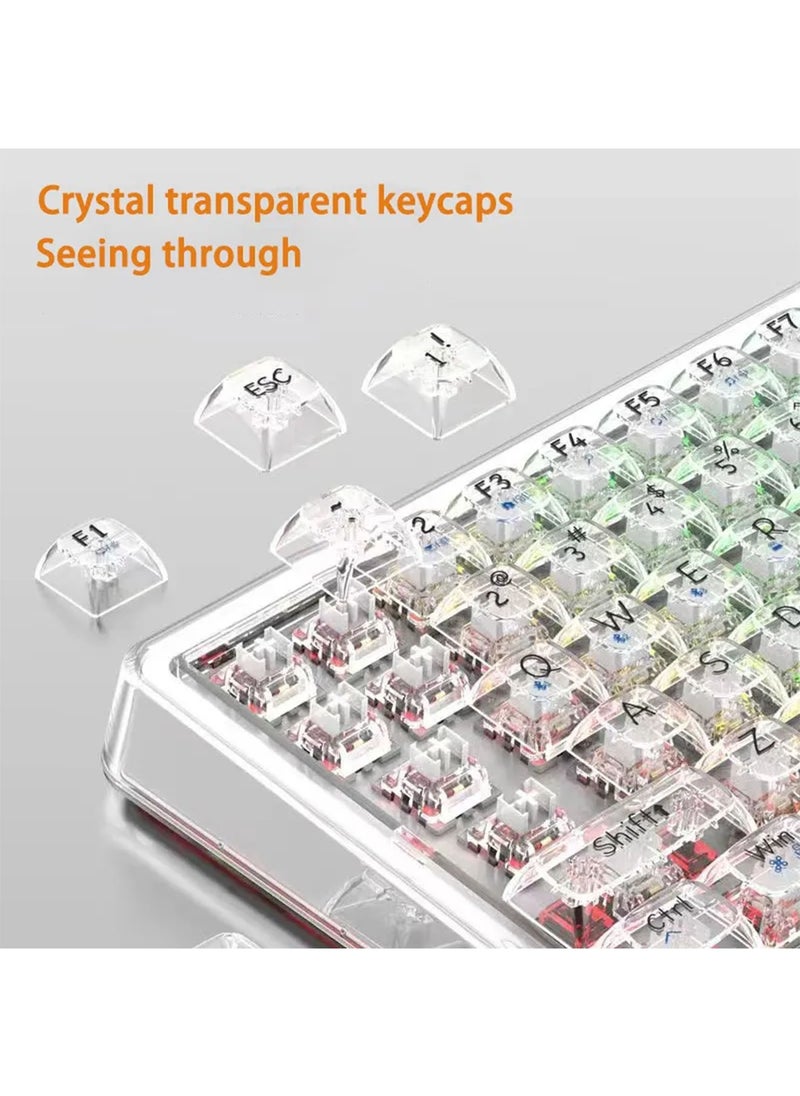 LIMOS - Bluetooth Wireless Keyboard Transparent RGB Mechanical Dual Mode Rechargeable USB Computer Programmable Keys Gaming Keyboard - Image 1