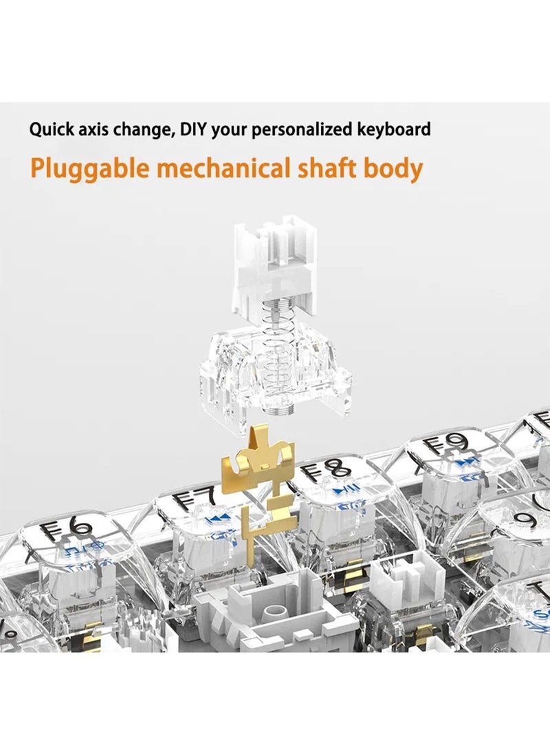 LIMOS - Bluetooth Wireless Keyboard Transparent RGB Mechanical Dual Mode Rechargeable USB Computer Programmable Keys Gaming Keyboard - Image 1