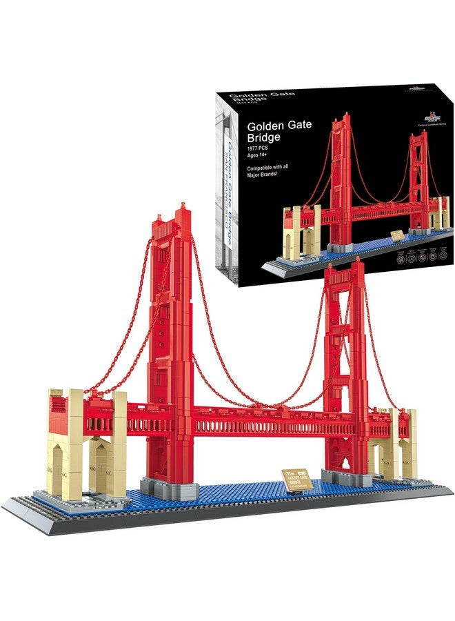 Apostrophe Games Apostrophe Games Golden Gate Bridge Building Block Set (1,977 Pieces) San Francisco's Golden Gate Bridge Famous Landmark Series - Architecture Model for Kids and Adults  - Image 1