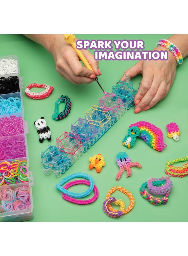 Capstro 28 Grid 4,400+ Loom Bands Kit – DIY Rubber Band Weaving Set with 28 Colors, Charms, Clips, Hooks & Storage Box – Creative Arts & Crafts Jewelry Craft Kit Gift for Kids Age 7–14 - Image 4