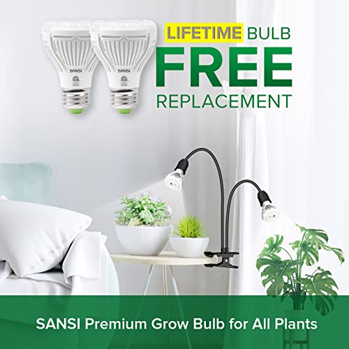Sansi أضواء نمو LED من SANSI للنباتات الداخلية، استبدال المصباح مجانًا مدى الحياة، 300 واط طيف كامل ضوء نمو نباتات مع مشبك عنق الإوز مزدوج، ضوء نبات مع مؤقت 4/8/12 ساعة، قوة نمو عالية PPFD، مصباح نمو نباتات - Image 3