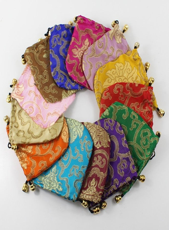 Vafon Chinese Silk Brocade Embroidered Drawstring Jewelry Pouch Bag Colors Value Set 34 pcs - Image 2