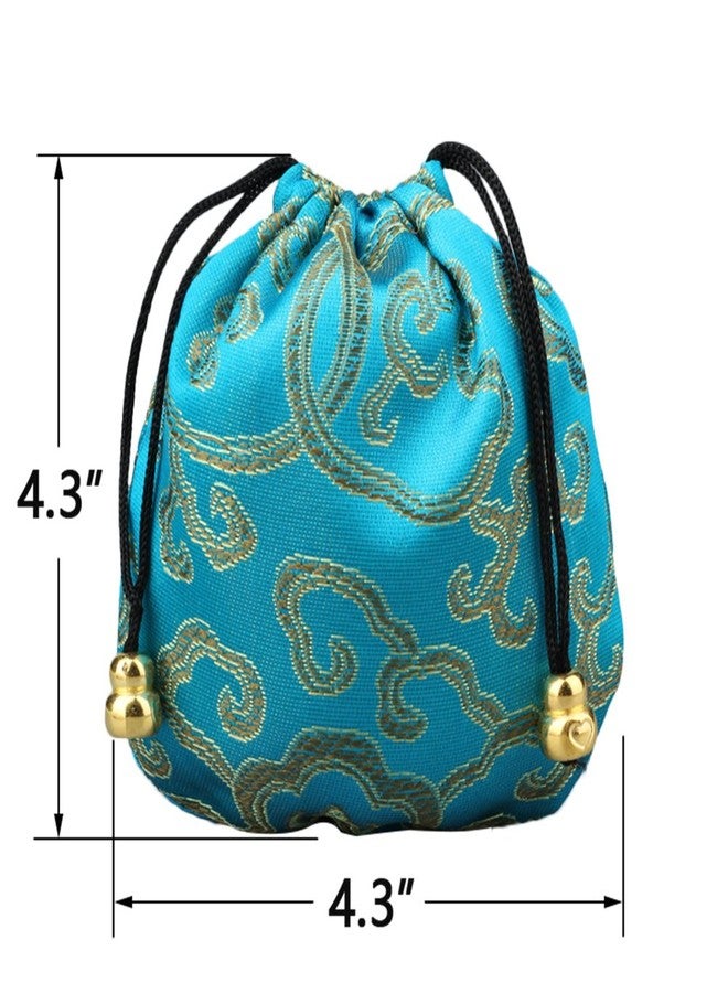 Vafon Chinese Silk Brocade Embroidered Drawstring Jewelry Pouch Bag Colors Value Set 34 pcs - Image 4