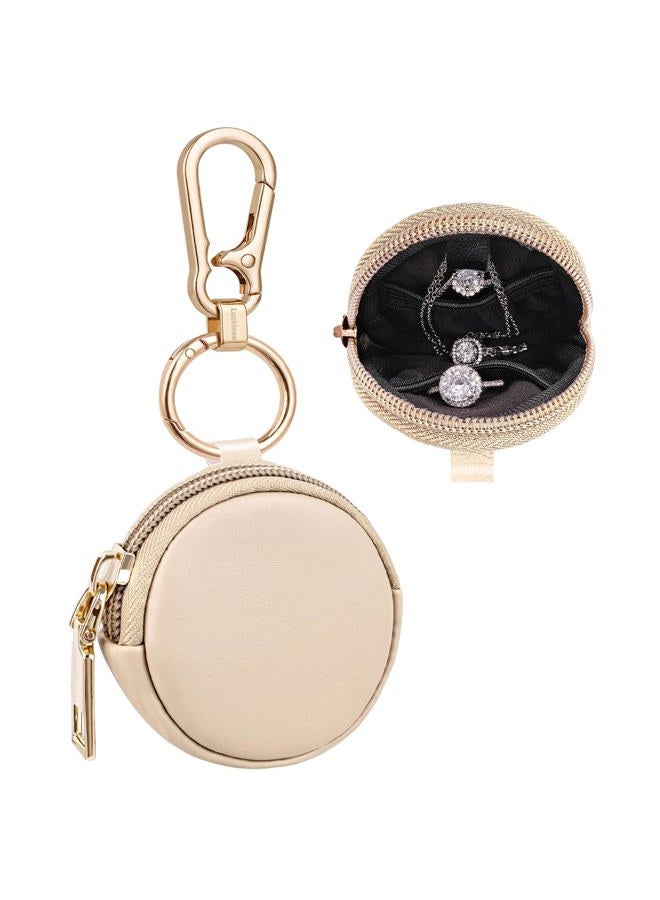 LUCKINEE Portable Gym Jewelry Ring Bag Holder Box with Keychain, Small Travel Ring Earring Stud Necklace Storage Case Gifts for Women and Girls - Image 1