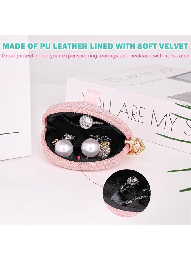 LUCKINEE Portable Gym Jewelry Ring Bag Holder Box with Keychain, Small Travel Ring Earring Stud Necklace Storage Case Gifts for Women and Girls - Image 2
