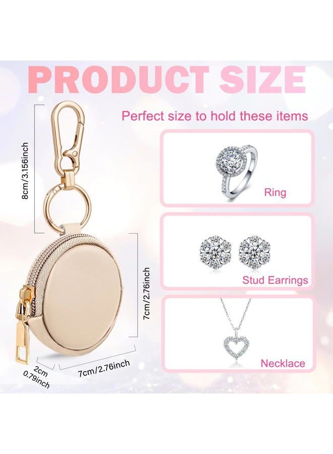 LUCKINEE Portable Gym Jewelry Ring Bag Holder Box with Keychain, Small Travel Ring Earring Stud Necklace Storage Case Gifts for Women and Girls - Image 4