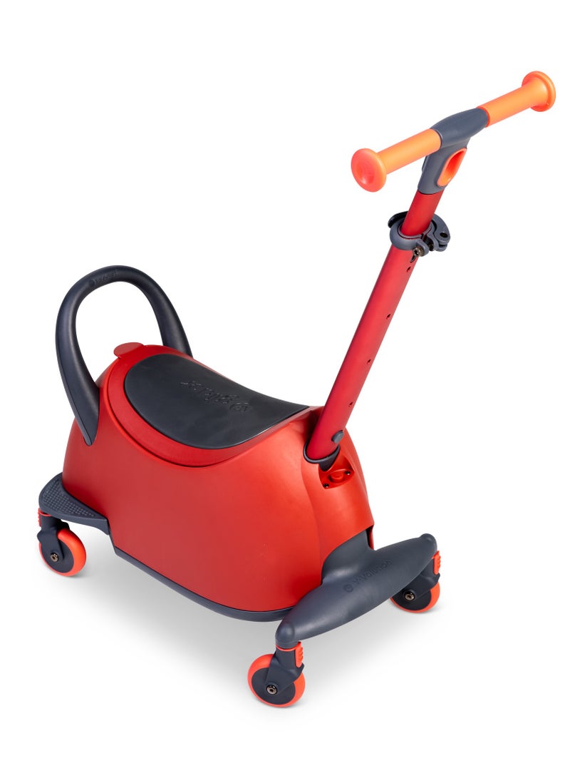 Yvolution LUNA 3-in-1 Scooter Red  Toddler to Kid Ride-On & Lean-to-Steer Scooter | Adjustable Handlebar, LED Wheels, Storage Drawer (101266) - Image 2