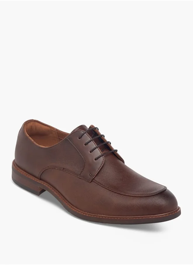 DUCHINI Men's Textured Derby Shoes With Lace-Up Closure