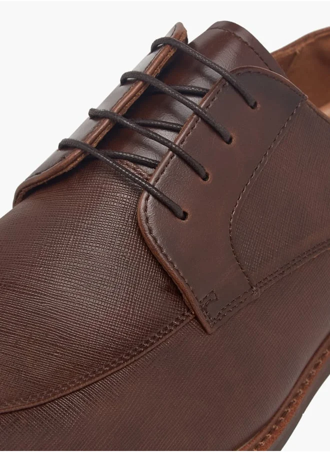 DUCHINI Men's Textured Derby Shoes With Lace-Up Closure