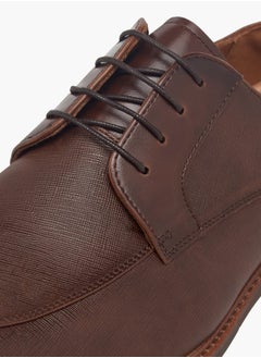 DUCHINI Men's Textured Derby Shoes With Lace-Up Closure  - Image 4