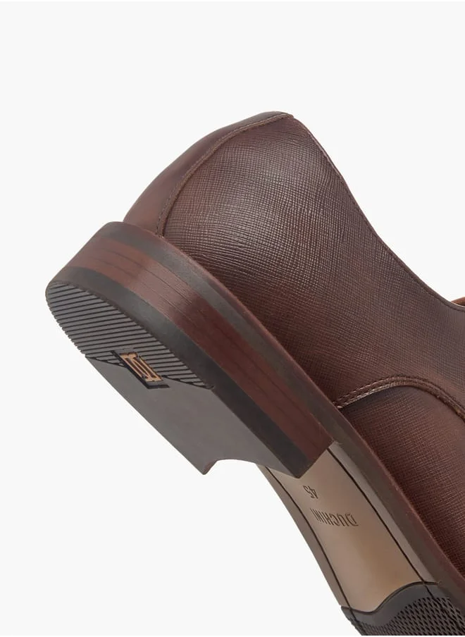DUCHINI Men's Textured Derby Shoes With Lace-Up Closure