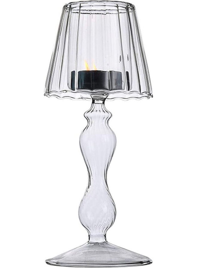 Loquat Tealight Holder Clear 19x8cm  - Image 1