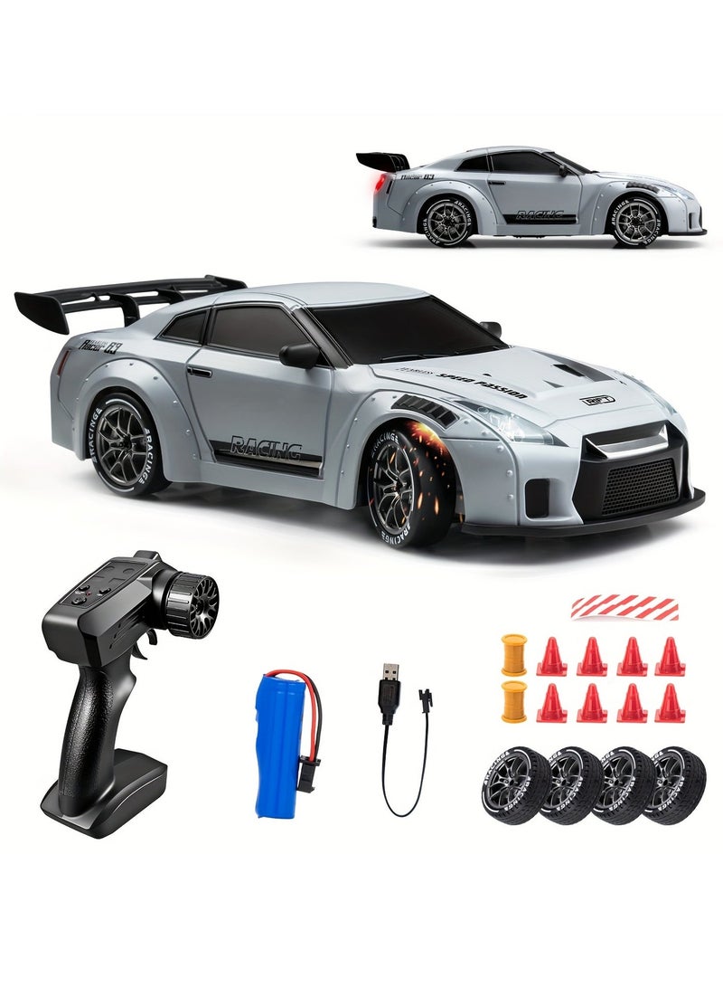 HOBB 1:24 Simulated GTR RC Drifting Car | 20 Km/h High-Speed Remote Control Car | 2.4GHz Wireless Controller | USB Rechargeable Battery - Image 1