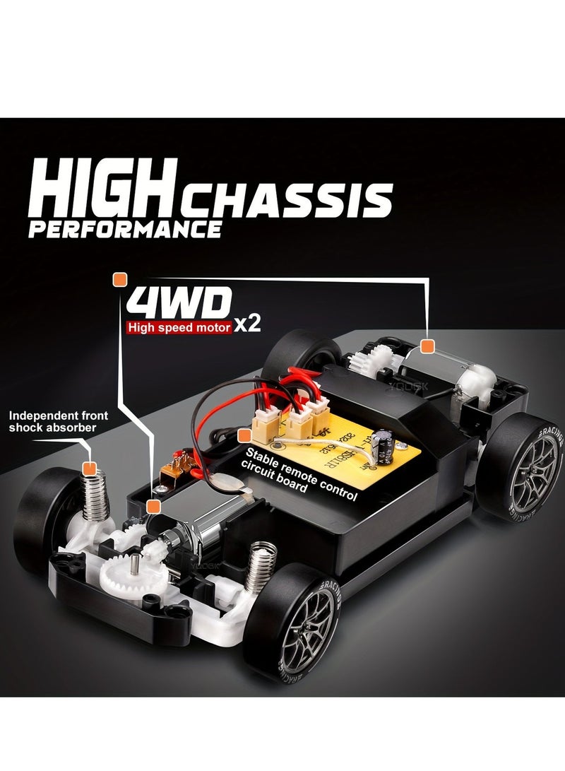 HOBB 1:24 Simulated GTR RC Drifting Car | 20 Km/h High-Speed Remote Control Car | 2.4GHz Wireless Controller | USB Rechargeable Battery - Image 3