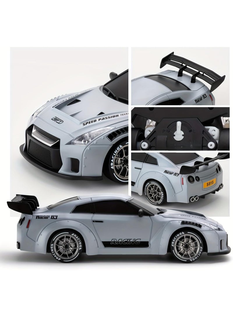 هوب سيارة انجراف RC بمقياس 1:24 بتصميم GTR محاكي – سرعة 20 كم/س مع تحكم 2.4GHz، إطارات انجراف وبطارية قابلة للشحن عبر USB - Image 2