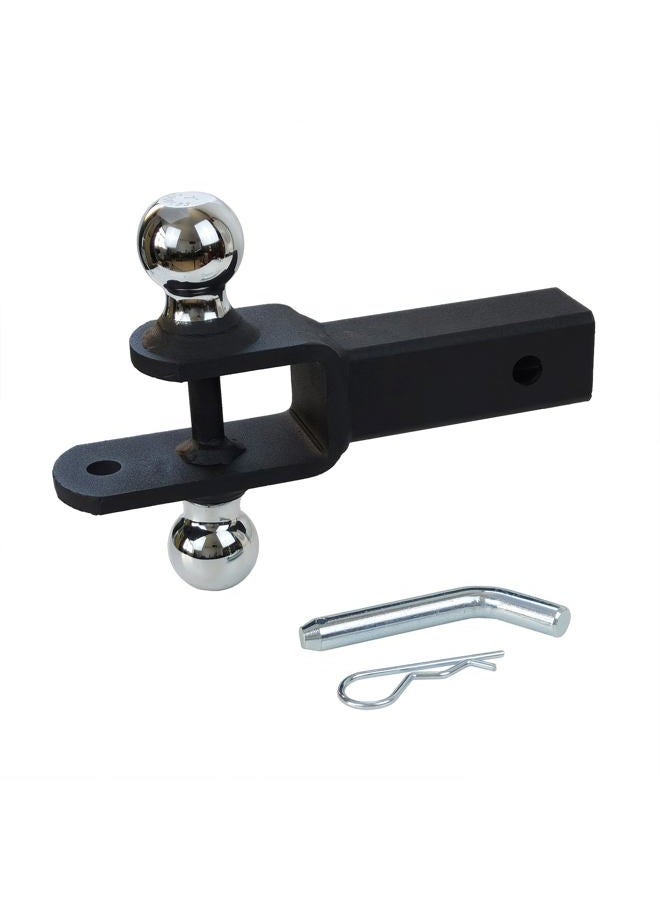 REDTEE ATV/UTV Trailer Hitch - Dual Hitch Balls (1-7/8" & 2"), Fits 2-Inch Receiver, Includes Pin & Clip, 5/8-Inch Clevis Pin Compatible, Matte Black Powder Coat Finish - Image 1