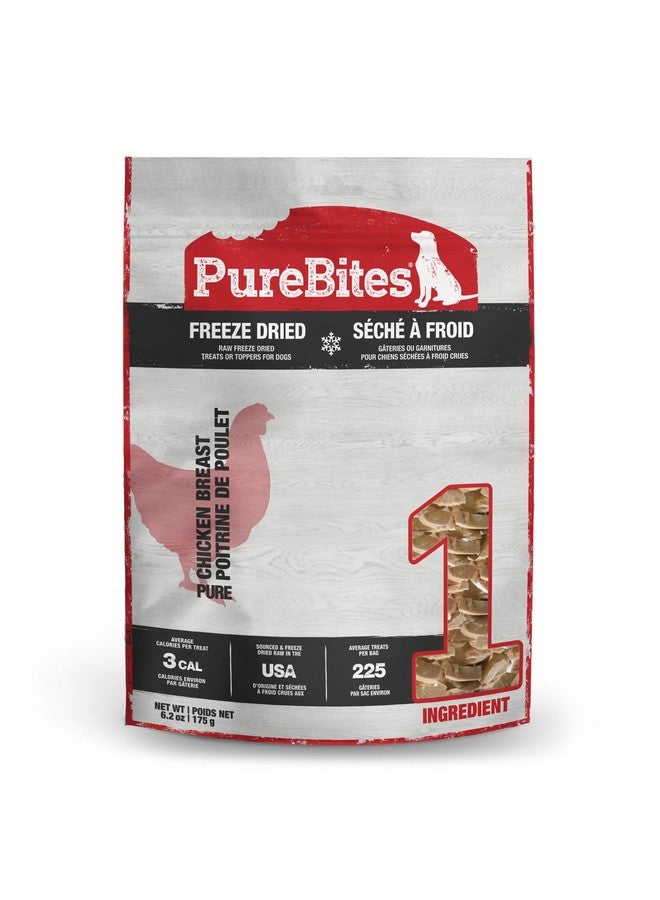 PureBites Chicken Freeze Dried Dog Treats, 1 Ingredient, Made in USA, 6.2oz - Image 1