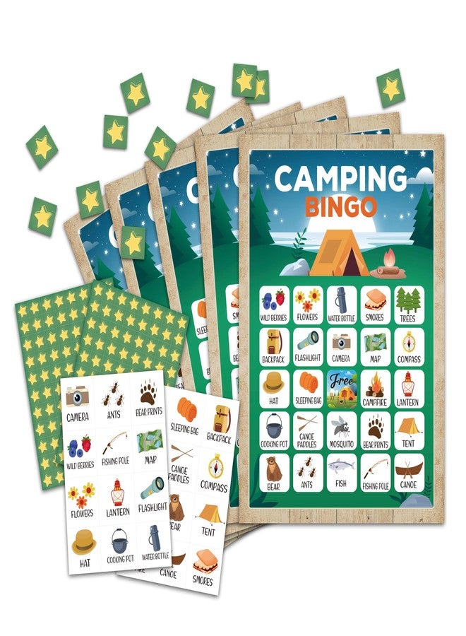 OZTEMETY Camping Bingo Game for Adults, Outdoor Party Supplies - 24 Player Bingo Game, Favors & Decorations - Image 1